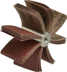 Superior Abrasives - 80 Grit, Coated, Aluminum Oxide Bore Polisher - 1/4" Shank Length, Medium Grade, 15,000 RPM, Polishes Bores with 2-5/8 to 3" Diam - Exact Tooling