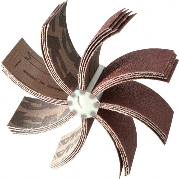 Superior Abrasives - 60 Grit, Coated, Aluminum Oxide Bore Polisher - 1/4" Shank Length, Medium Grade, 10,000 RPM, Polishes Bores with 3-1/8 to 4" Diam - Exact Tooling