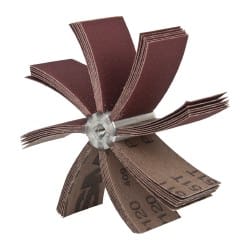 Superior Abrasives - 120 Grit, Coated, Aluminum Oxide Bore Polisher - 1/4" Shank Length, Fine Grade, 10,000 RPM, Polishes Bores with 3-1/8 to 4" Diam - Exact Tooling