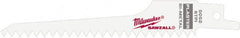 Milwaukee Tool - 5" Long x 3/4" Thick, Steel Reciprocating Saw Blade - Scroll Profile, 6 TPI, Toothed Edge, Universal Shank - Exact Tooling