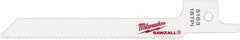 Milwaukee Tool - 3-5/8" Long x 5/16" Thick, Steel Reciprocating Saw Blade - Scroll Profile, 18 TPI, Toothed Edge, Universal Shank - Exact Tooling