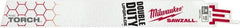 Milwaukee Tool - 9" Long x 1" Thick, Steel Reciprocating Saw Blade - Straight Profile, 10 TPI, Toothed Edge, Universal Shank - Exact Tooling