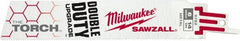 Milwaukee Tool - 6" Long x 1" Thick, Steel Reciprocating Saw Blade - Straight Profile, 14 TPI, Toothed Edge, Universal Shank - Exact Tooling