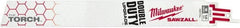 Milwaukee Tool - 9" Long x 1" Thick, Steel Reciprocating Saw Blade - Straight Profile, 14 TPI, Toothed Edge, Universal Shank - Exact Tooling