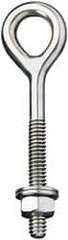 Ronstan - 3/8-16, Electropolished Finish, Stainless Steel Forged Eye Bolt - 2" Thread Length, 16.67mm ID x 40mm OD, 5" Shank Length - Exact Tooling