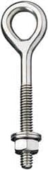 Ronstan - 3/8-16, Electropolished Finish, Stainless Steel Forged Eye Bolt - 2" Thread Length, 16.67mm ID x 41mm OD, 6" Shank Length - Exact Tooling