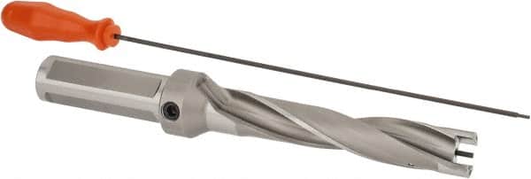 Kennametal - 23.81 to 24mm Diam, 5xD, 120mm Max Depth, 1" Shank Diam, 148.59mm Flute, 244.48mm OAL, Replaceable Tip Drill - KSEM0938 Insert, 4 Seat Size, Series KSEM - Exact Tooling