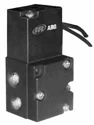 ARO/Ingersoll-Rand - 1/8", 4-Way Stacking Solenoid Valve with Speed Control - 12 VDC, 0.2 CV Rate, 2.4" High - Exact Tooling