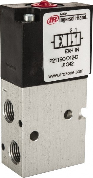 ARO/Ingersoll-Rand - 1/8", 3-Way Stacking Solenoid Valve - 120 VAC, 0.2 CV Rate, 2.4" High - Exact Tooling
