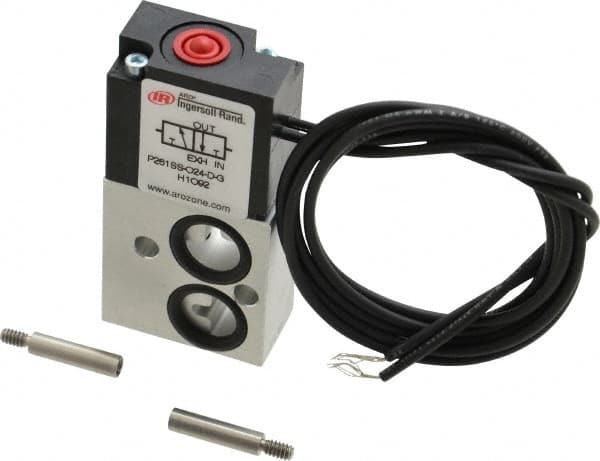 ARO/Ingersoll-Rand - 1/8", 3-Way Stacking Solenoid Valve - 24 VDC, 0.2 CV Rate, 2.4" High - Exact Tooling