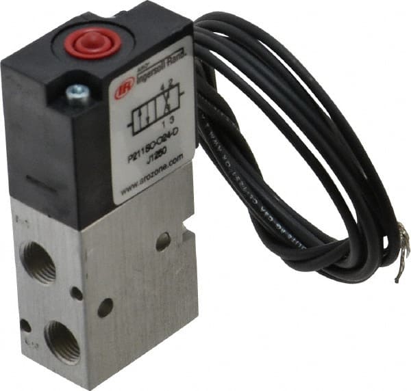 ARO/Ingersoll-Rand - 1/8", 4-Way Body Ported Stacking Solenoid Valve with Speed Control - 24 VDC, 0.2 CV Rate, 2.8" High - Exact Tooling