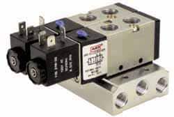 ARO/Ingersoll-Rand - 3/8", 4-Way 2-Position Maxair Stacking Solenoid Valve - 12 VDC, 1.65 CV Rate, 1.81" High - Exact Tooling
