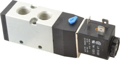 ARO/Ingersoll-Rand - 1/4", 4-Way 2-Position Maxair Stacking Solenoid Valve - 12 VDC, 0.7 CV Rate, 1.37" High - Exact Tooling