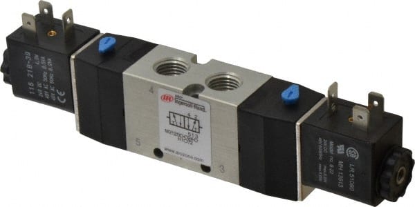 ARO/Ingersoll-Rand - 1/4", 4-Way 2-Position Maxair Stacking Solenoid Valve - 24 VDC, 0.7 CV Rate, 1.37" High - Exact Tooling