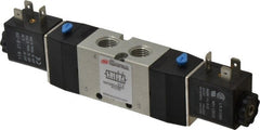 ARO/Ingersoll-Rand - 1/4", 4-Way 2-Position Maxair Stacking Solenoid Valve - 24 VDC, 0.7 CV Rate, 1.37" High - Exact Tooling