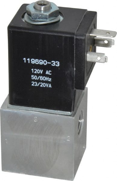 ARO/Ingersoll-Rand - 1/4", CAT Series 3-Way 2-Position Body Ported Stacking Solenoid Valve - 120 VAC, 0.2 CV Rate, 3-1/2" High - Exact Tooling