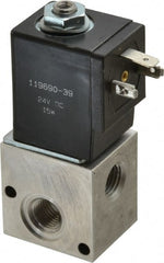 ARO/Ingersoll-Rand - 1/4", CAT Series 3-Way 2-Position Stacking Solenoid Valve - 24 VDC, 0.2 CV Rate, 3-1/2" High - Exact Tooling