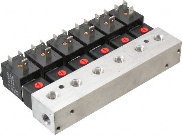 ARO/Ingersoll-Rand - 1/8", CAT Series 3-Way 2-Position Bar Manifold Stacking Solenoid Valve - 120 VAC, 0.2 CV Rate, 3.275" High - Exact Tooling