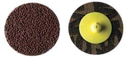 Made in USA - 1-1/2" Disc Diam, 320 Grit, Aluminum Oxide Quick Change Disc - Type R Attaching System, Coated, Brown, Extra Fine Grade - Exact Tooling