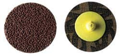 Made in USA - 1-1/2" Disc Diam, 320 Grit, Aluminum Oxide Quick Change Disc - Type R Attaching System, Coated, Brown, Extra Fine Grade - Exact Tooling