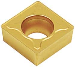 Hertel - CCMT431 LF Grade HC210 Carbide Turning Insert - TiN Finish, 80° Diamond, 1/2" Inscr Circle, 3/16" Thick, 1/64" Corner Radius - Exact Tooling