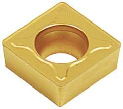 Hertel - CCMT431 LF Grade HC210 Carbide Turning Insert - TiN Finish, 80° Diamond, 1/2" Inscr Circle, 3/16" Thick, 1/64" Corner Radius - Exact Tooling