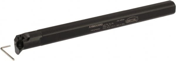 Hertel - 1.3" Min Bore Diam, 12" OAL, 1" Shank Diam, A-MDUN Indexable Boring Bar - DN.. Insert, Screw or Clamp Holding Method - Exact Tooling