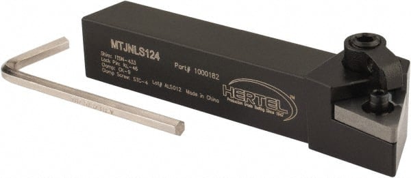 Hertel - MTJN, Left Hand Cut, 3° Lead Angle, 3/4" Shank Height x 3/4" Shank Width, Negative Rake Indexable Turning Toolholder - 4-1/2" OAL, TN..43. Insert Compatibility, Series Multi-Option - Exact Tooling