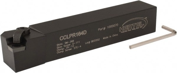 Hertel - CCLP, Right Hand Cut, 5° Lead Angle, 1" Shank Height x 1" Shank Width, Positive Rake Indexable Turning Toolholder - 6" OAL, CP.. 422 Insert Compatibility, Series Clamp Type - Exact Tooling