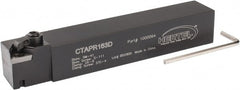 Hertel - CTAP, Right Hand Cut, 3° Lead Angle, 1" Shank Height x 1" Shank Width, Positive Rake Indexable Turning Toolholder - 6" OAL, TP..32 Insert Compatibility, Series Clamp Type - Exact Tooling