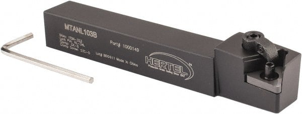 Hertel - MTAN, Left Hand Cut, 3° Lead Angle, 5/8" Shank Height x 5/8" Shank Width, Negative Rake Indexable Turning Toolholder - 4-1/2" OAL, TN..33. Insert Compatibility, Series Multi-Option - Exact Tooling
