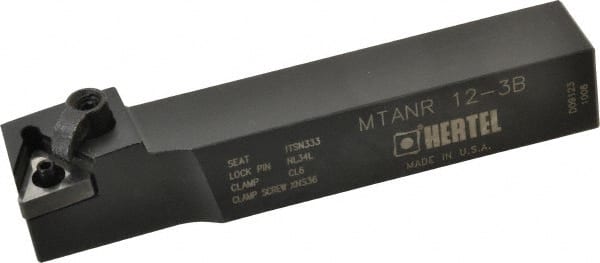 Hertel - MTAN, Right Hand Cut, 3° Lead Angle, 3/4" Shank Height x 3/4" Shank Width, Negative Rake Indexable Turning Toolholder - 4-1/2" OAL, TN..33. Insert Compatibility, Series Multi-Option - Exact Tooling
