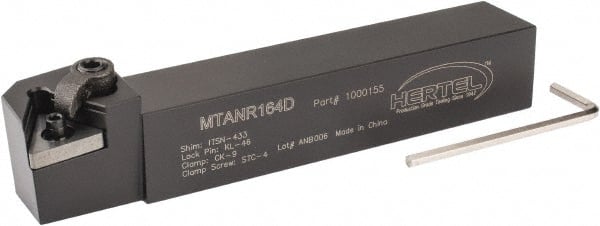 Hertel - MTAN, Right Hand Cut, 3° Lead Angle, 1" Shank Height x 1" Shank Width, Negative Rake Indexable Turning Toolholder - 6" OAL, TN..43. Insert Compatibility, Series Multi-Option - Exact Tooling