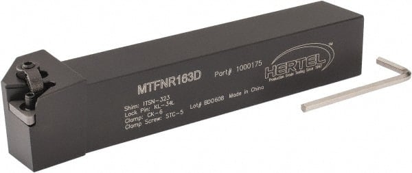 Hertel - MTFN, Right Hand Cut, 1" Shank Height x 1" Shank Width, Negative Rake Indexable Turning Toolholder - 6" OAL, TN..33. Insert Compatibility, Series Multi-Option - Exact Tooling