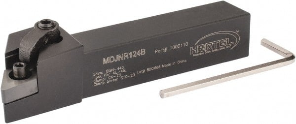Hertel - MDJN, Right Hand Cut, 3° Lead Angle, 3/4" Shank Height x 3/4" Shank Width, Negative Rake Indexable Turning Toolholder - 4-1/2" OAL, DN..43. Insert Compatibility, Series Multi-Option - Exact Tooling