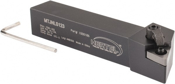 Hertel - MTJN, Left Hand Cut, 3° Lead Angle, 3/4" Shank Height x 3/4" Shank Width, Negative Rake Indexable Turning Toolholder - 4-1/2" OAL, TN..33. Insert Compatibility, Series Multi-Option - Exact Tooling