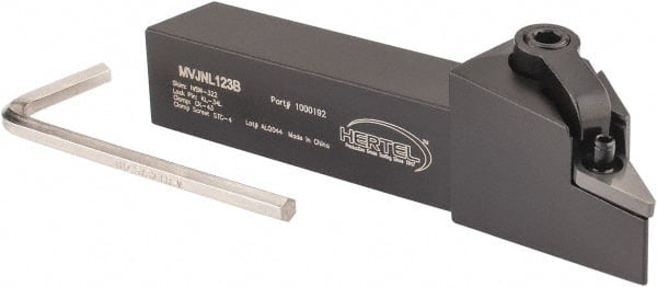 Hertel - MVJN, Left Hand Cut, 3° Lead Angle, 3/4" Shank Height x 3/4" Shank Width, Negative Rake Indexable Turning Toolholder - 4-1/2" OAL, VN..33. Insert Compatibility, Series Multi-Option - Exact Tooling