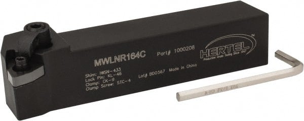 Hertel - MWLN, Right Hand Cut, 5° Lead Angle, 1" Shank Height x 1" Shank Width, Negative Rake Indexable Turning Toolholder - 5" OAL, WN..43. Insert Compatibility, Series Multi-Option - Exact Tooling