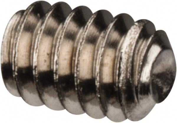Value Collection - #2-56 UNC, 1/8" OAL, Cup Point Set Screw - Grade 18-8 Stainless Steel, 0.035" Key - Exact Tooling