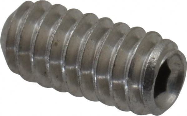 Value Collection - #2-56 UNC, 3/16" OAL, Cup Point Set Screw - Grade 18-8 Stainless Steel, 0.035" Key - Exact Tooling