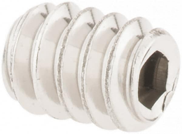 Value Collection - #6-32 UNC, 3/16" OAL, Cup Point Set Screw - Grade 18-8 Stainless Steel, 1/16" Key - Exact Tooling