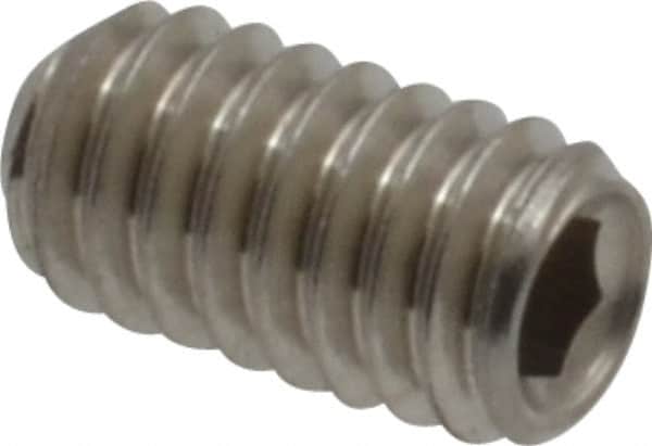 Value Collection - #8-32 UNC, 5/16" OAL, Cup Point Set Screw - Grade 18-8 Stainless Steel, 5/64" Key - Exact Tooling