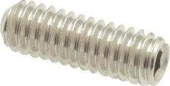 Value Collection - #8-32 UNC, 1/2" OAL, Cup Point Set Screw - Grade 18-8 Stainless Steel, 5/64" Key - Exact Tooling
