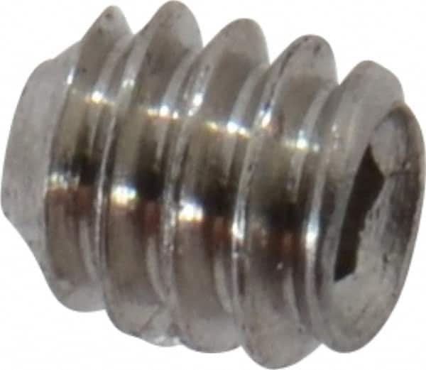 Value Collection - #0-80 UNF, 1/16" OAL, Cup Point Set Screw - Grade 18-8 Stainless Steel, 0.028" Key - Exact Tooling