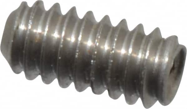 Value Collection - #0-80 UNF, 1/8" OAL, Cup Point Set Screw - Grade 18-8 Stainless Steel, 0.028" Key - Exact Tooling