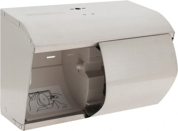 Kimberly-Clark Professional - Coreless Double Roll Stainless Steel Toilet Tissue Dispenser - 10.13" Wide x 7.13" High x 6.38" Deep, Silver - Exact Tooling