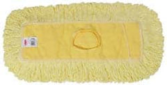 Rubbermaid - 18" Long x 5" Wide Yarn Blend Dust Mop Head - Envelope Connection, Yellow, Looped Head - Exact Tooling