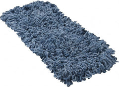 Rubbermaid - 18" Long x 5" Wide Yarn Blend Dust Mop Head - Slip-On/Slip-Through Backing, Blue, Twisted Loop Head - Exact Tooling