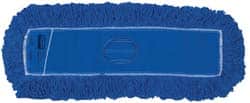 Rubbermaid - 24" Long x 5" Wide Synthetic Dust Mop Head - Slip-On/Slip-Through Backing, Blue, Twisted Loop Head - Exact Tooling