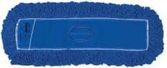Rubbermaid - 48" Long x 5" Wide Synthetic Dust Mop Head - Slip-On/Slip-Through Backing, Blue, Twisted Loop Head - Exact Tooling